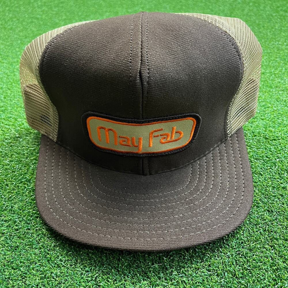 Vintage MayFab Brown Tan Mesh Trucker Hat Reynolds USA Snapback Cap